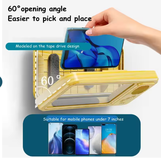 Waterproof Bathroom Touch Screen Phone Holder, Shower Entertainment Gadget, Bluetooth Mini Speaker, Portable Wireless for Watching Shows
