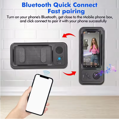 Waterproof Bathroom Touch Screen Phone Holder, Shower Entertainment Gadget, Bluetooth Mini Speaker, Portable Wireless for Watching Shows